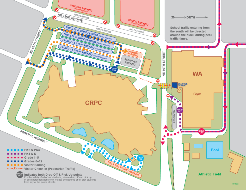 Parking, Drop-Off, & Pick-Up Map